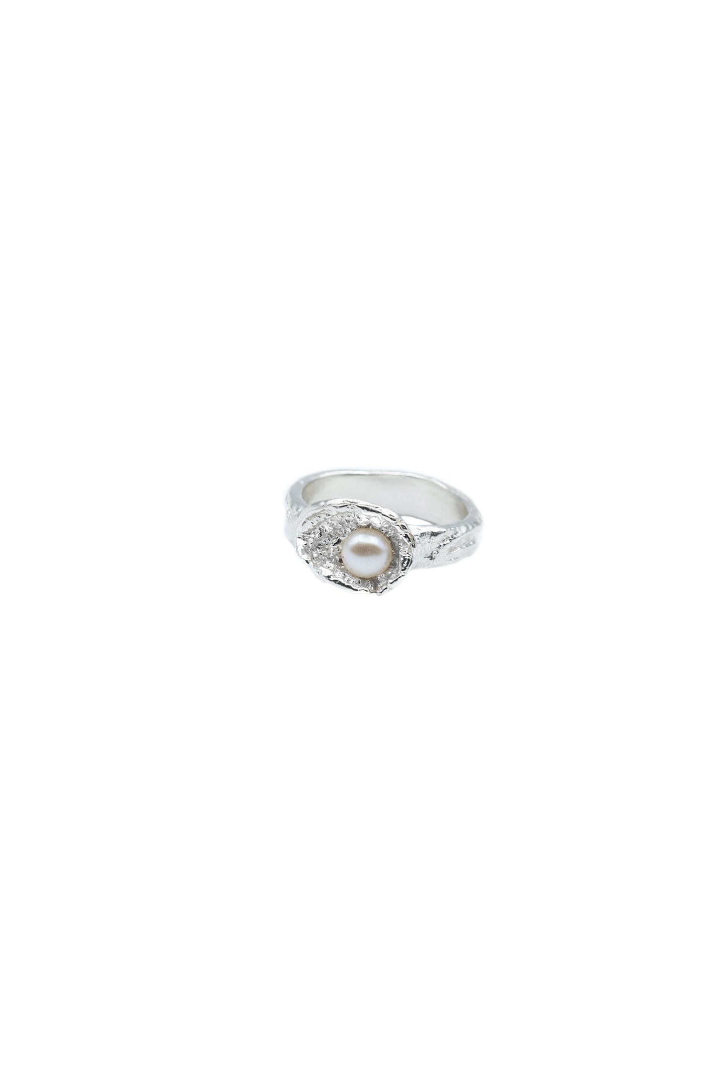 Laced Textured Pearl Ring